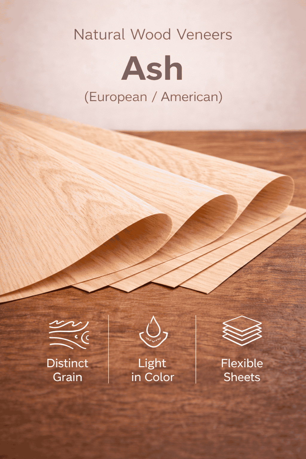 Ash Veneers - European and American ash with clean contemporary feel for modern furniture and panels