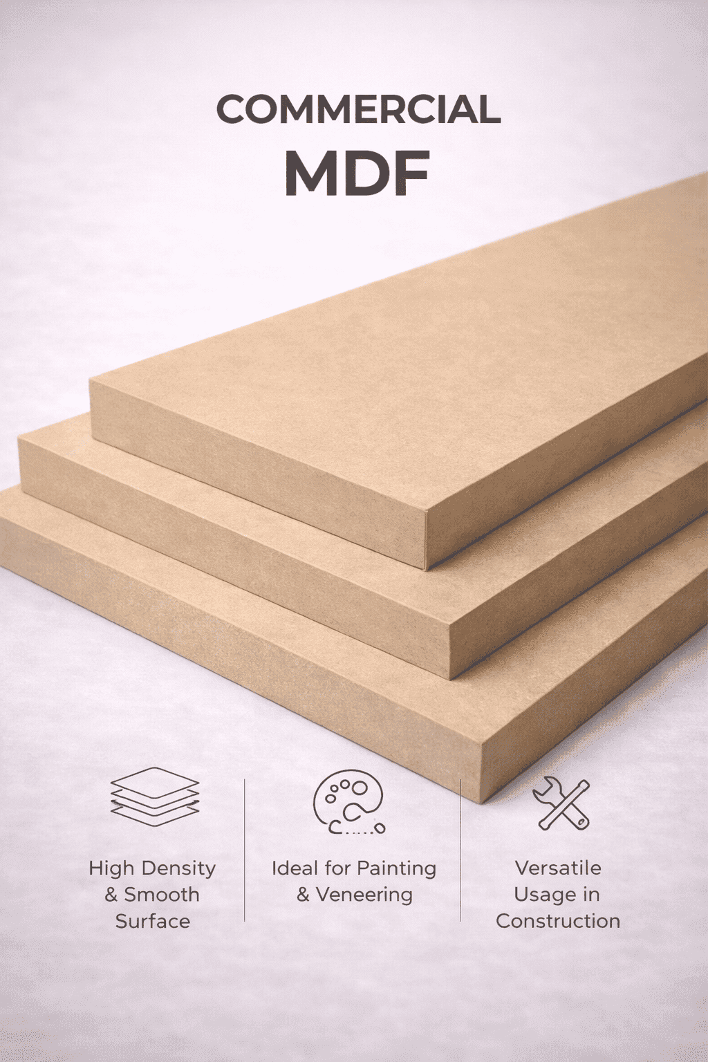 Commercial MDF Boards with smooth surfaces perfect for painting and detailed CNC routing