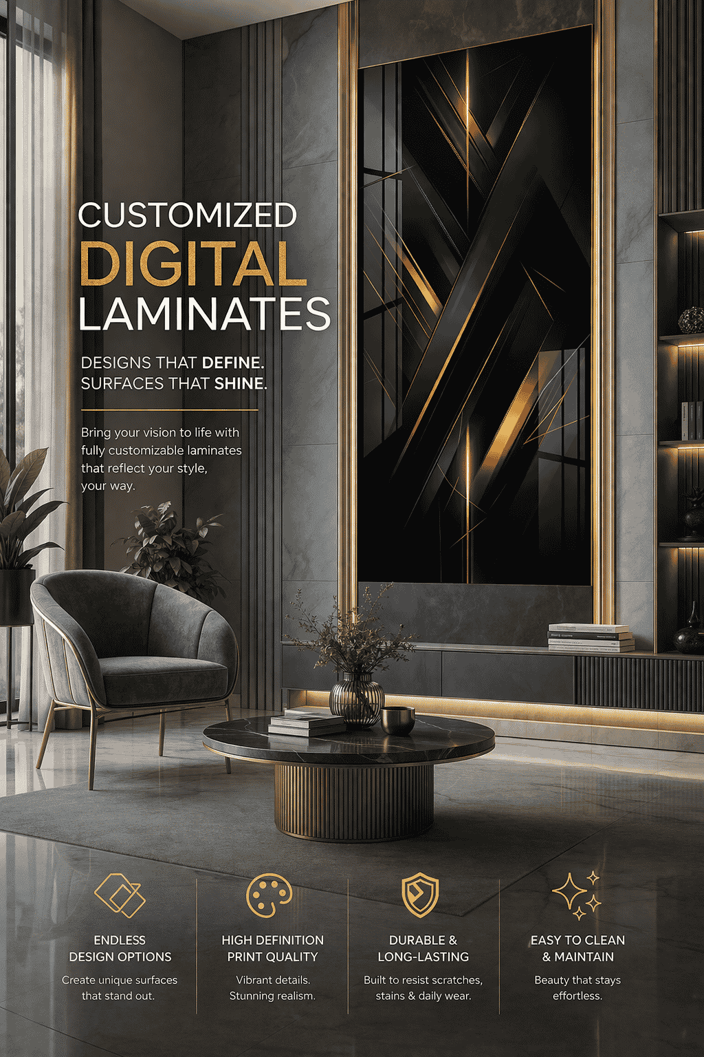 Customized Laminates tailored precisely for bespoke brand specific interiors