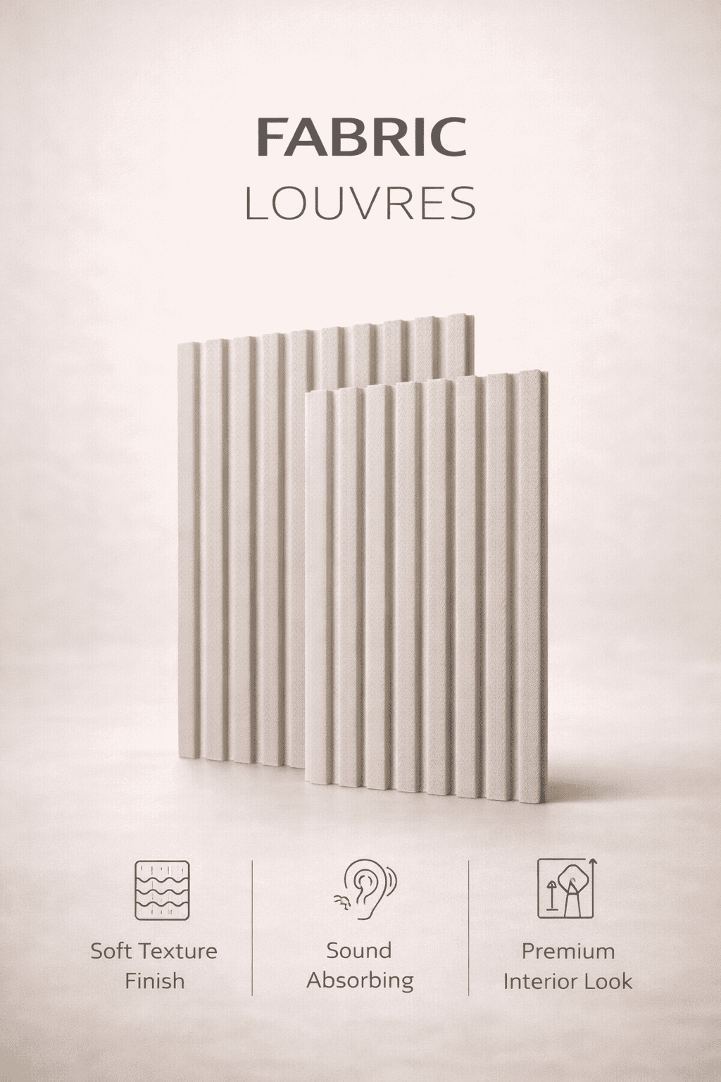 Fabric Louvres soft woven textures for bedroom acoustic dampening and media rooms