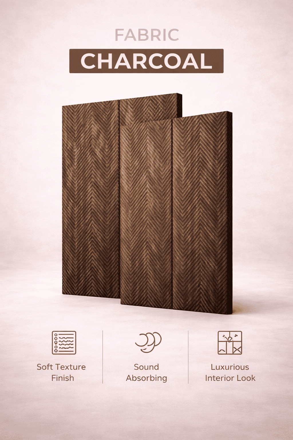 Fabric Charcoal Panels fusing soft textures with rigid profiles for acoustic walls and home theaters