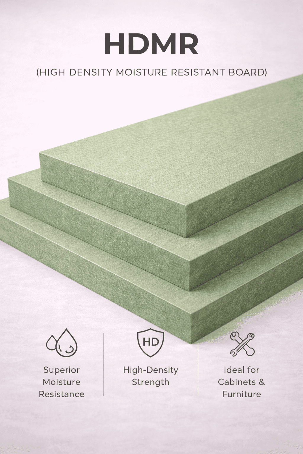 Standard High Density Moisture Resistant HDMR Boards for robust modular kitchens