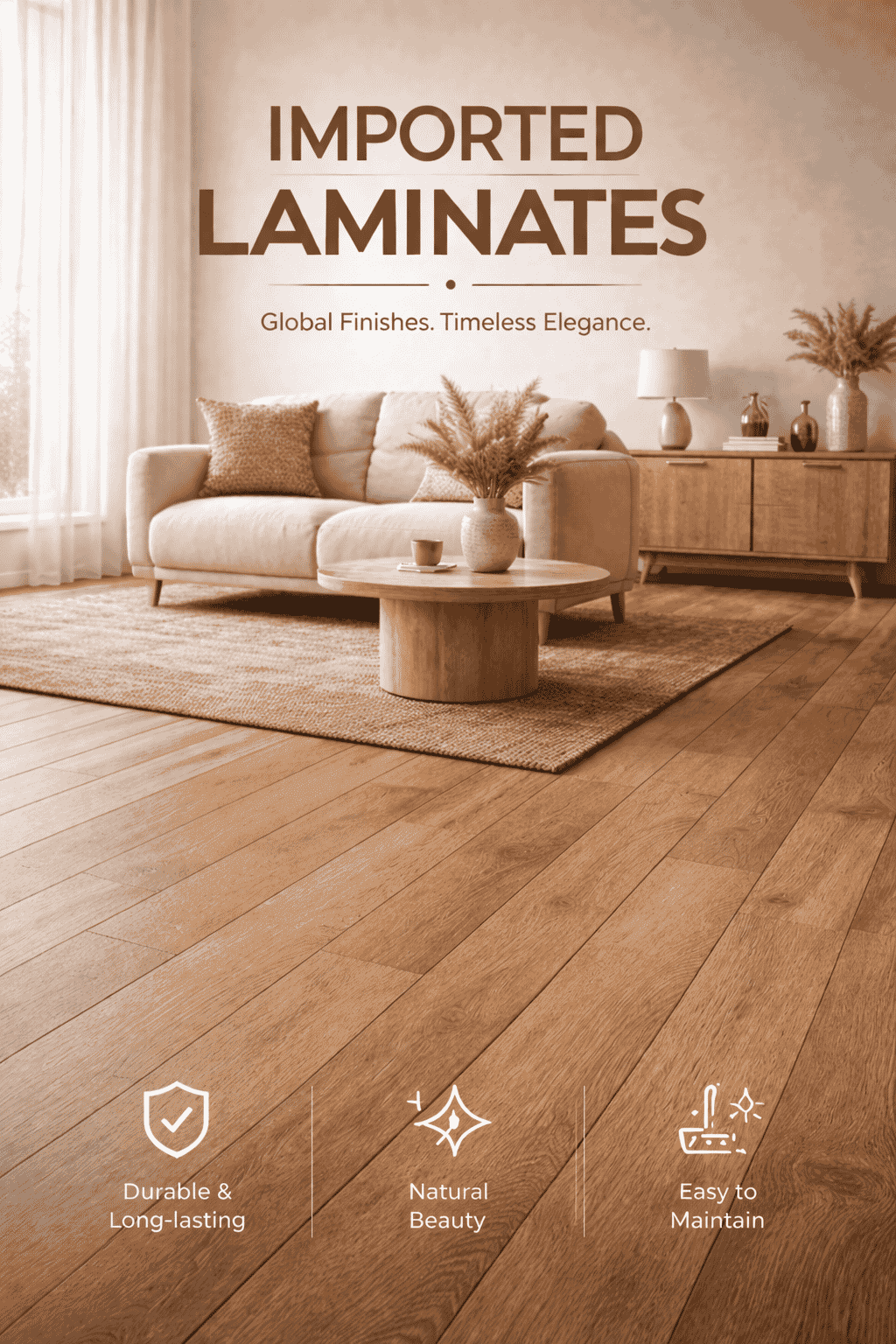 Imported Laminates with exclusive international designs for high-end retail and luxury villas