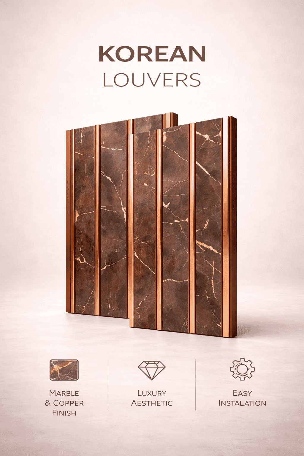 Imported premium Korean Louvres for luxury boutique accent walls