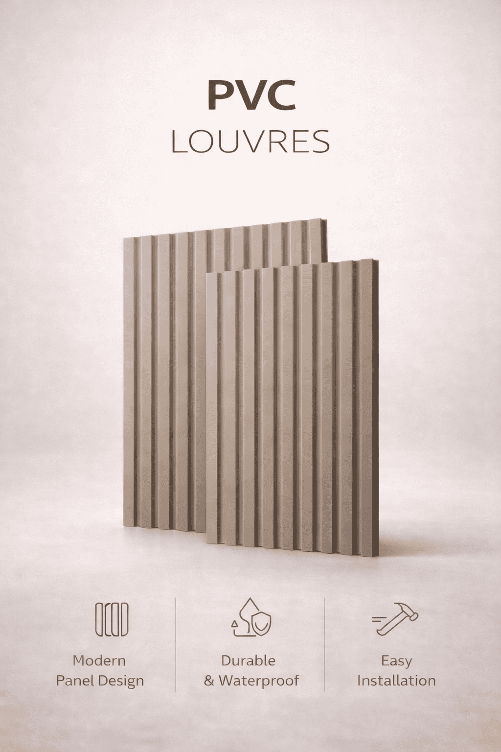 PVC Louvres lightweight fluted panels for ceiling cladding and retail spaces