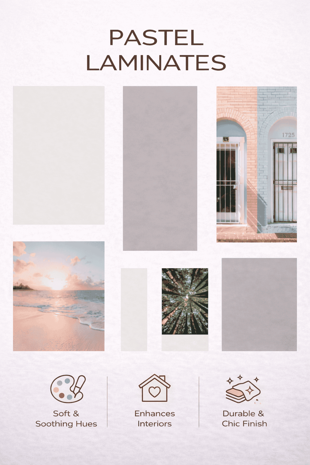 Pastel Laminates in soft muted matte tones for contemporary bedroom styling