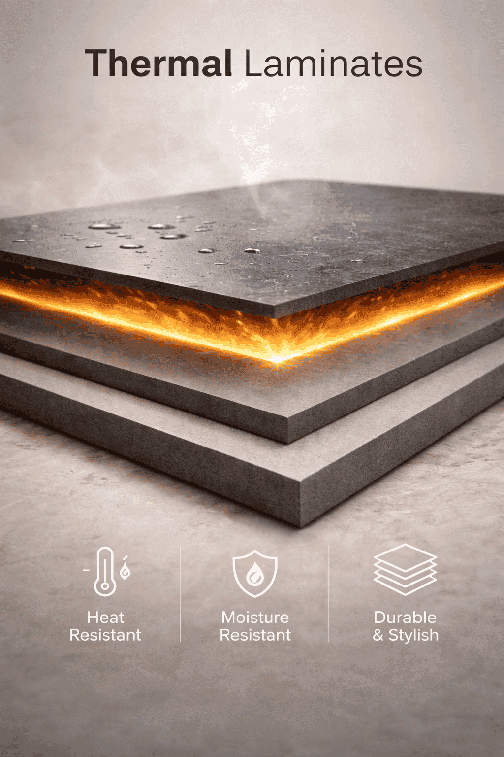 Thermal Laminates specially engineered to withstand high temperatures for kitchen backsplashes