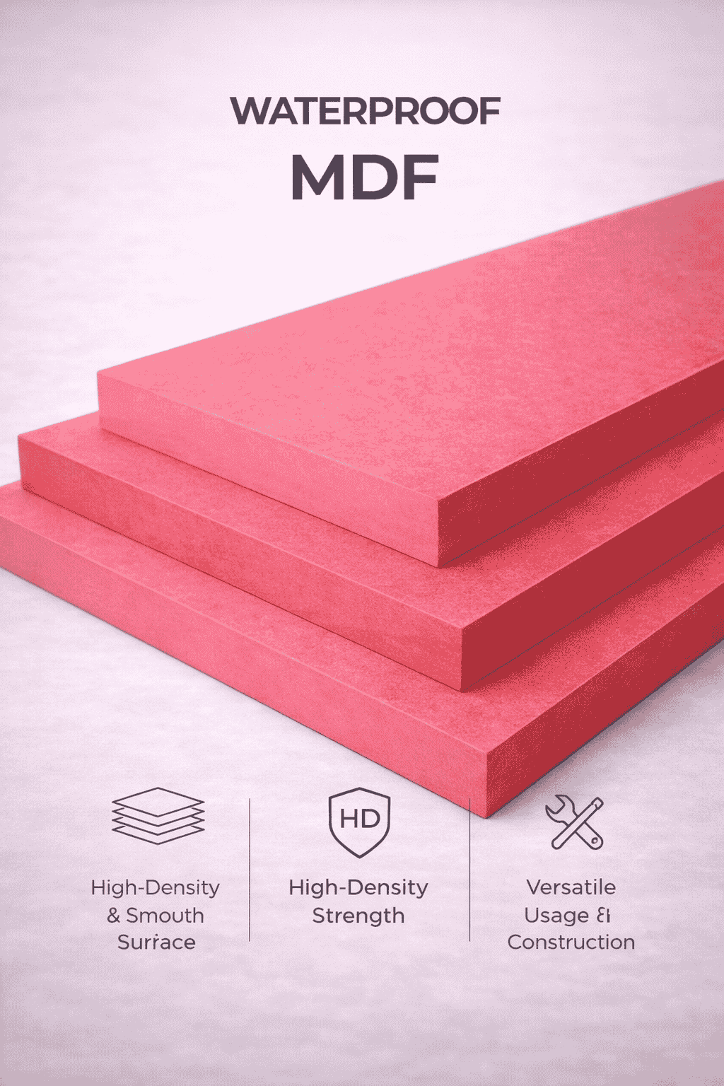Waterproof MDF Boards specially treated for humid environments and bathroom vanities