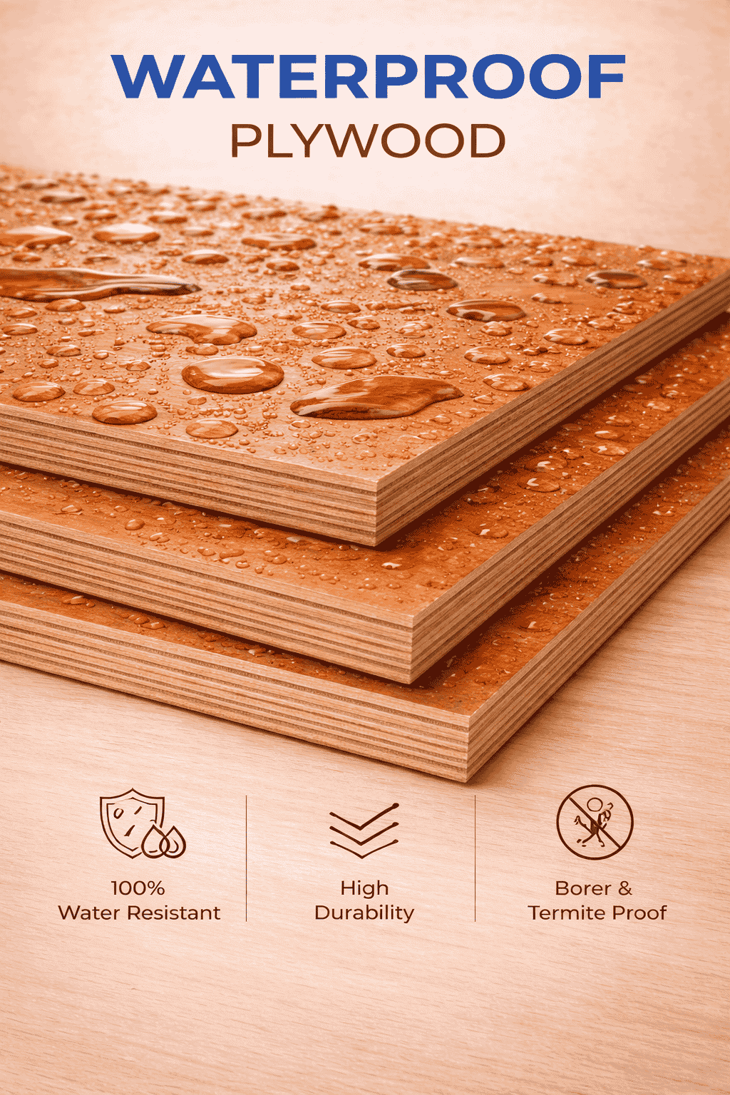 BWR Grade Waterproof Plywood for kitchens and living room furniture