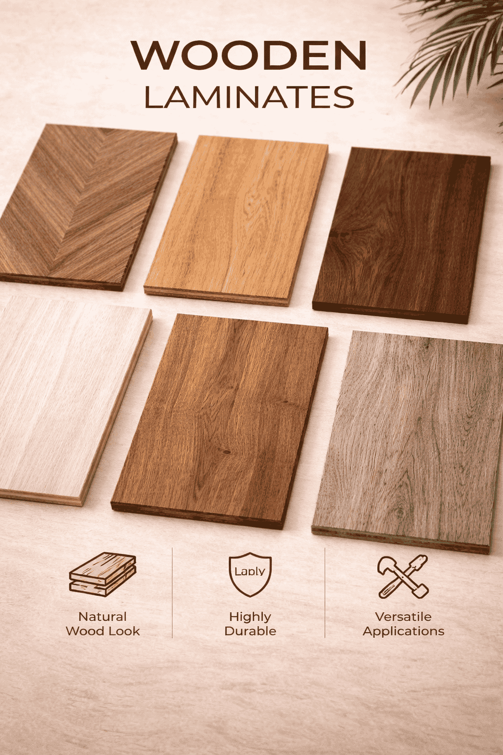 Wooden Laminates featuring authentic wood grain finish for office furniture