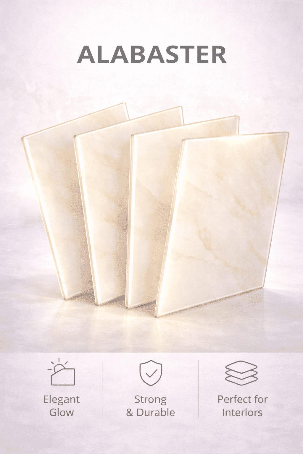 Stone-like translucent Alabaster Acrylic for luxury reception areas