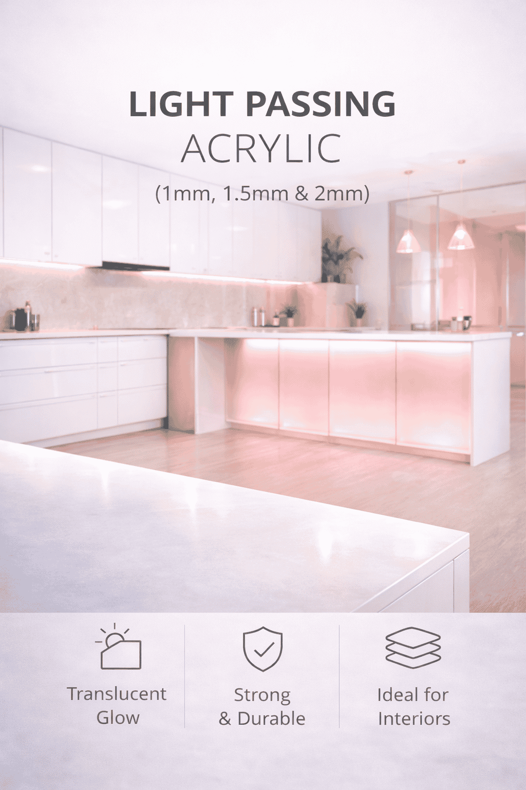 Translucent Light Passing Acrylic for backlit panels and decorative lighting